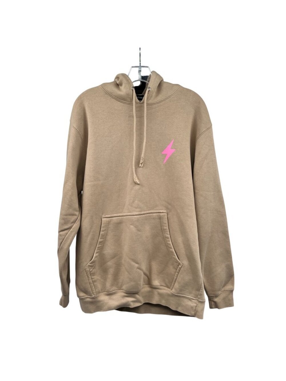 Lulu Simon Studio Womens Graphic Pullover Hoodie Tan/Multi Medium Oversized
